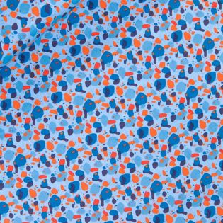 Baumwolle - Farbexplosion - blau - orange
