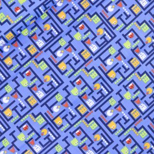 Baumwolle - Pac-Man - blau