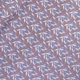 Baumwolle - Blattmosaik - grau- hellblau - beige