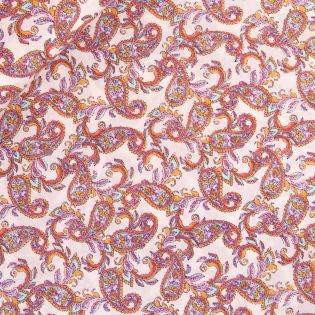 Baumwolle - Paisley Flair - rosa- senfgelb