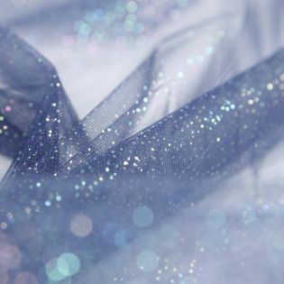 Softtüll - leicht - Multi Color Sparkle - blau