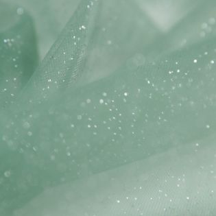 Softtüll - leicht - Silber Sparkle - salbei