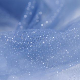 Softtüll - leicht - Silber Sparkle - jeansblau