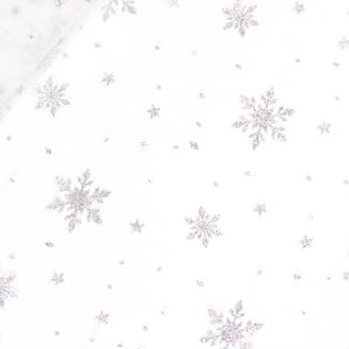 Softtüll - leicht - Frozen Crystals - weiß