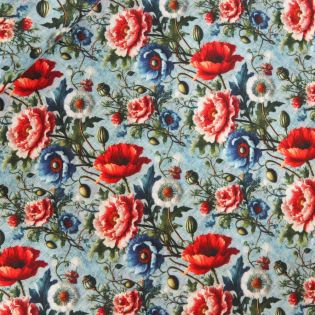 Leinen - Viskose - Fleurs de Mohnblume