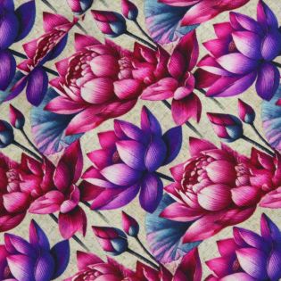 Leinen - Viskose - Lotusblüte - pink 