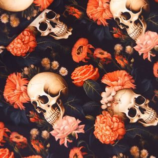 French Terry - Gothic Garden - schwarz 