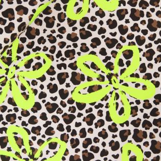 French Terry - Neon Safari - Leo  - neon gelb
