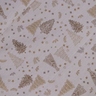 Dekostoff - Weihnachten - Schillernde Weihnachtsbäume - Lurex  - Doubleface