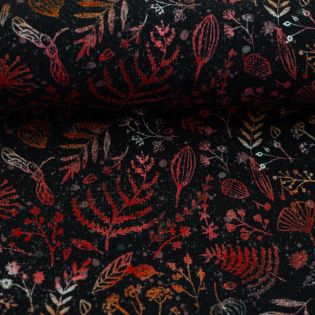 Swafing French Terry - Herbstfrüchte by Christiane Zielinski - weinrot