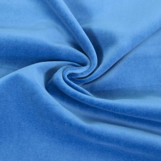 Baumwollsamt - uni - himmelblau