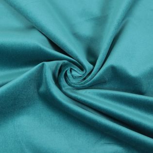 Baumwollsamt - uni - petrol