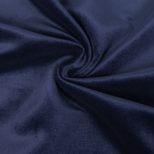 Baumwollsamt - uni - navy