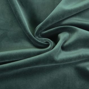 Baumwollsamt - uni - tannengrün