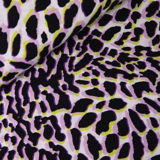 Rippenjersey - Leo - rosa-gelb.schwar