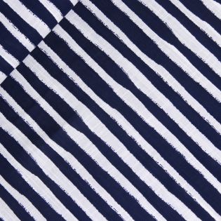 Baumwollviskose - gemalte Streifen - dunkelblau-weiß