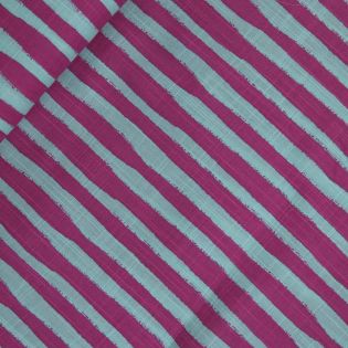 Baumwollviskose - gemalte Streifen - mint-pink