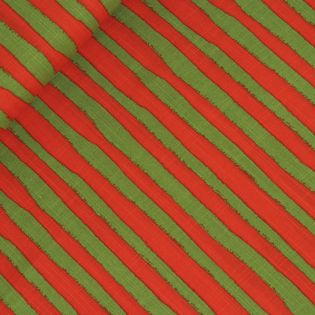 Baumwollviskose - gemalte Streifen - grün-orange