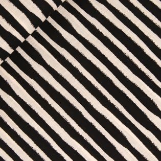 Baumwollviskose - gemalte Streifen - schwarz-weiß