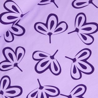 Baumwolljersey - große Blüten - flieder