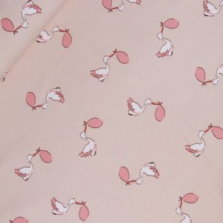 Baumwolljersey - Storch mit Baby