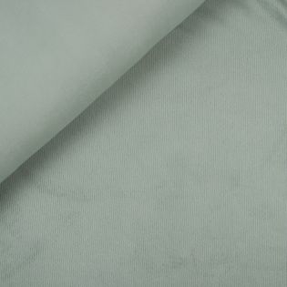 Plüsch - Doubleface - Teddy-Cord - grau-mint