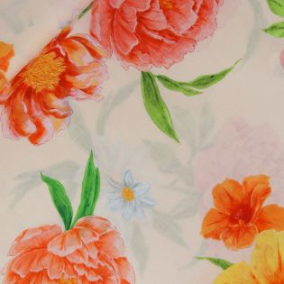 Leinen - Viskose - Sommerblumen