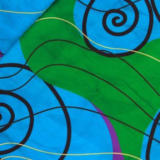 Viskose - Retro - grün-türkis-pink