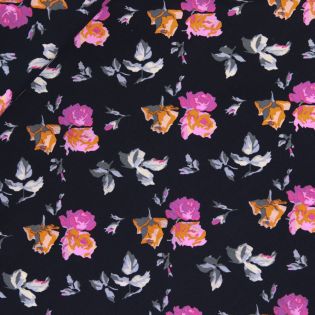 Viskose - Blüten - pink-orange