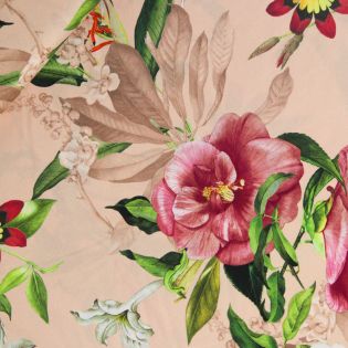 Viskose - Stretch - Sommerblumen - aprikot