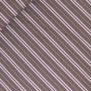 Viskose Stretch - gestreift - braun-rot