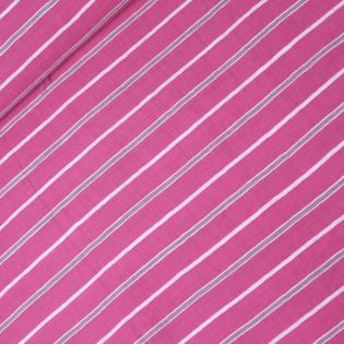 Baumwolle-Leinen - Streifen - pink