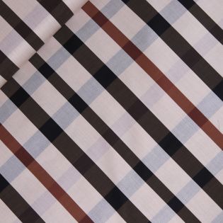 Futterstoff - braune Linien und Karo