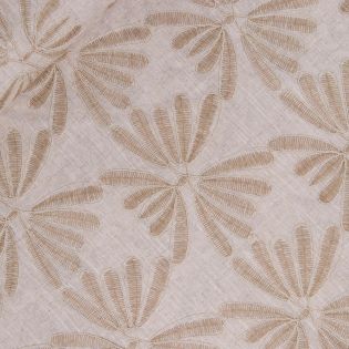 Viskose Leinen - bestickt - große Blumen