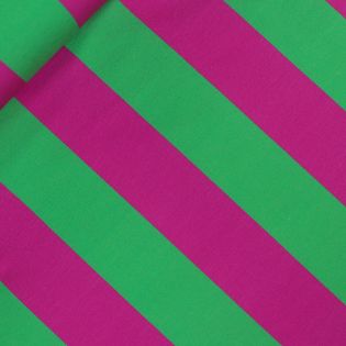 French Terry - Blockstreifen - pink-grün