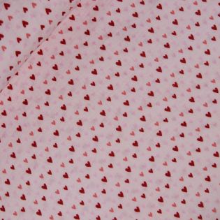 Musselin - Herzchen - rosa-rot