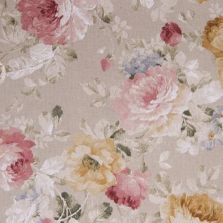 Dekostoff - romantischer Rosengarten - beige