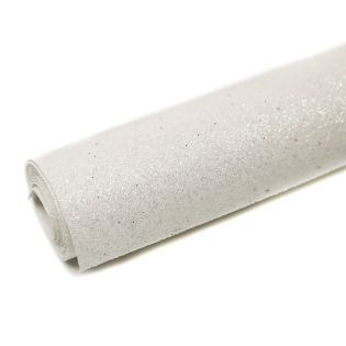 Deko - Glitzerstoff - Zuschnitt - 68 x 45 cm - elfenbein