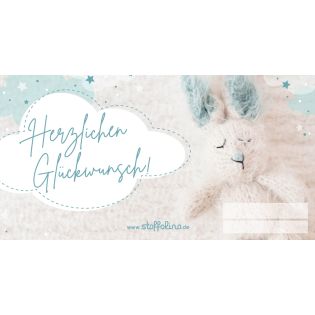 Gutschein - Herzlichen Glückwünsch - babyblau