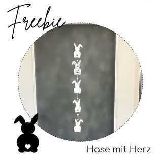 Freebie Hase mit Herz