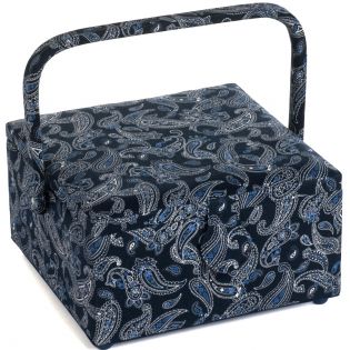 Nähkorb Paisley blau schwarz