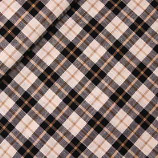 Baumwolle - Karo - beige - schwarz