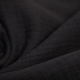 Baumwoll - Musselin - Triple Gauze - uni - schwarz