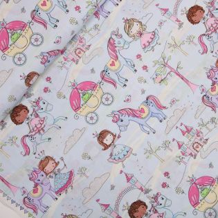 Patchwork - Baumwolle - lovely Princess - hellblau