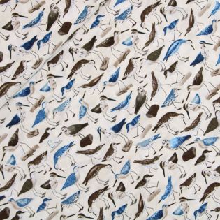 Patchwork - Baumwolle - Wasservögel - weiß