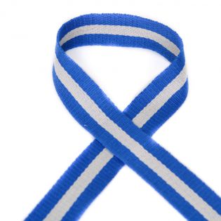 Gurtband - 40 mm - uni - gestreift - blau