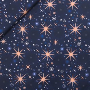 Baumwolle - Weihnachten - Sternenzauber - blau