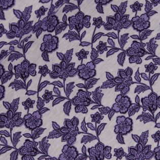 Sweatshirt - Melange - Blume - grau -lila