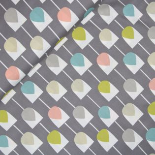 Patchwork - Baumwolle - Free Spirit - Scion - Tulpen - grau