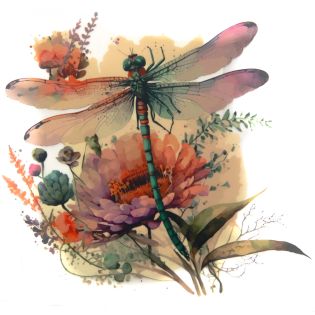 Applikation - Libelle - zum aufbügeln